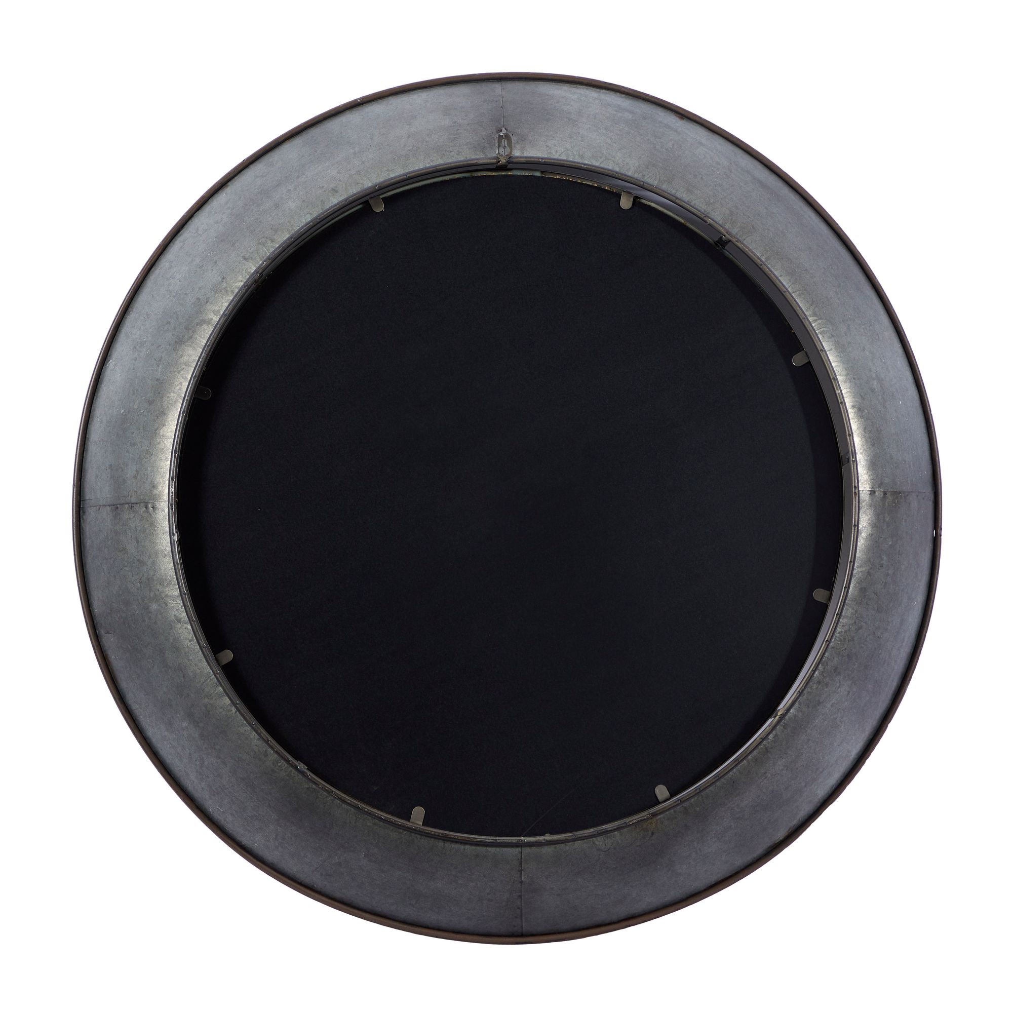 Image 7 Madigan Matte Gray Metal 35" Round Wall Mirror more views