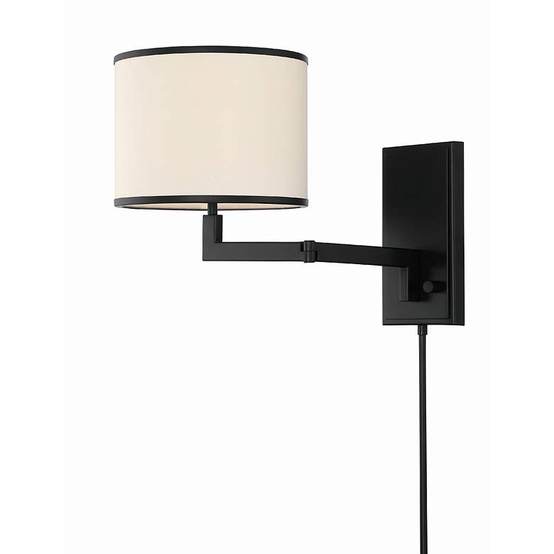 Image 3 Madision Matte Black Plug-In/Hardwire Swing Arm Wall Lamp more views