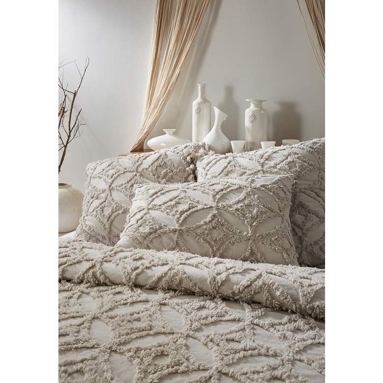 Image 3 Madision Natural Tufted Fabric 26" Square Euro Sham more views