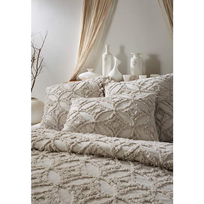 Image 3 Madision Natural Tufted Fabric 26 inch Square Euro Sham more views