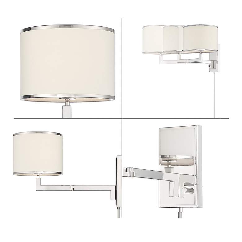 Image 3 Madision Nickel Plug-In/Hardwire Swing Arm Wall Lamp more views