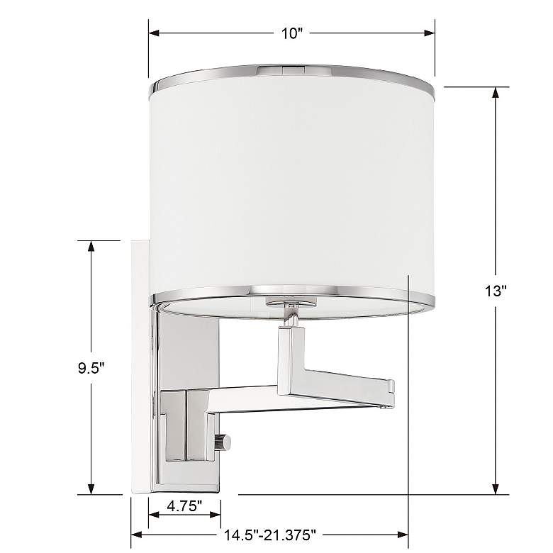 Image 6 Madision Nickel Plug-In/Hardwire Swing Arm Wall Lamp more views