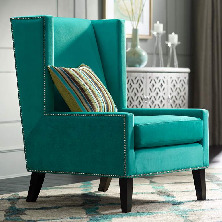 Image 1 Madision Teal Upholstered Armchair
