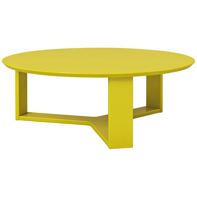 Image 1 Madison 1.0 35 3/4 inch Wide Lime Yellow Modern Coffee Table 