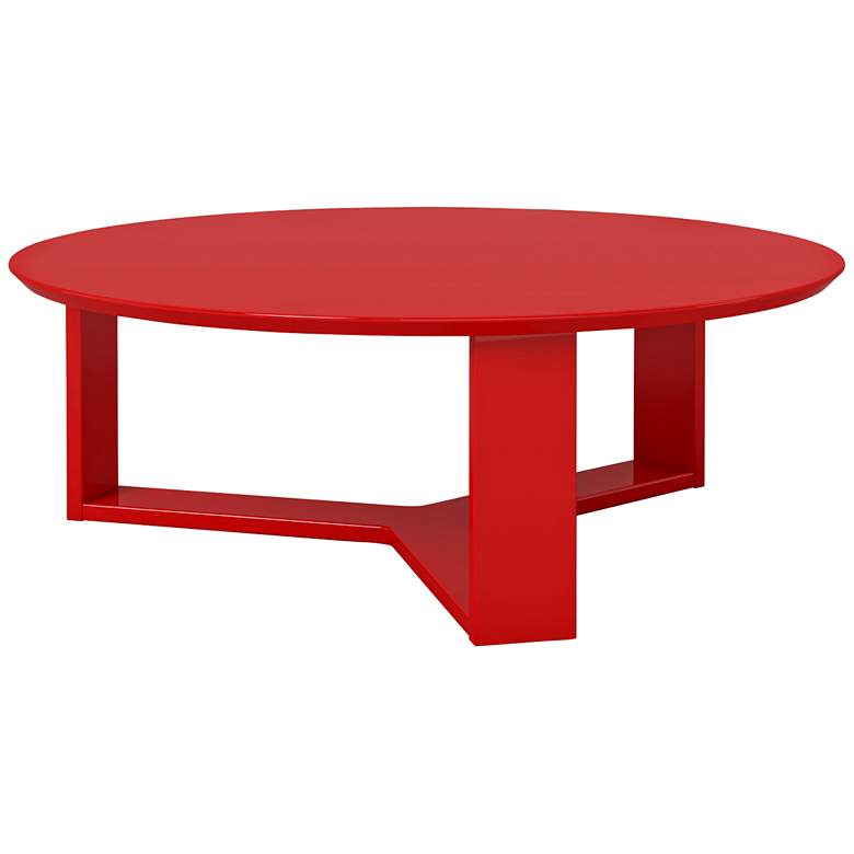 Image 1 Madison 1.0 Red Gloss Wood Round Accent Coffee Table