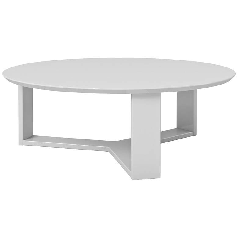 Image 1 Madison 1.0 White Gloss Wood Round Accent Coffee Table