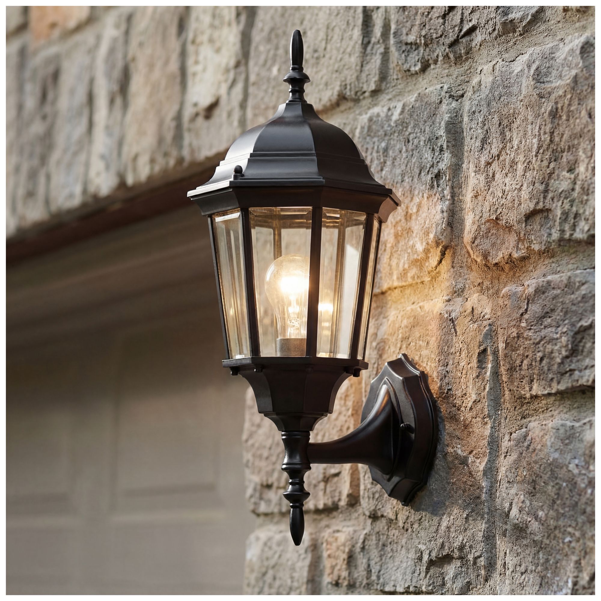 Image 2 Madison 1-Light 22.75-in Black Outdoor Wall Light more views