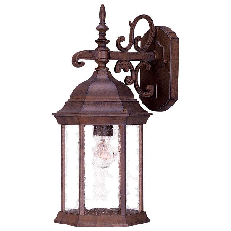 Image 1 Madison 1-Light Burled Walnut Wall Light With Seeded Glass