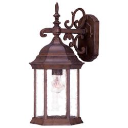 Madison 1-Light Burled Walnut Wall Light With Seeded Glass