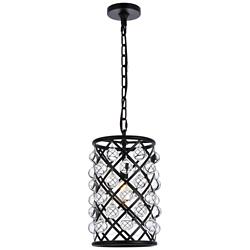 Madison 1 Lt Matte Black Pendant Clear