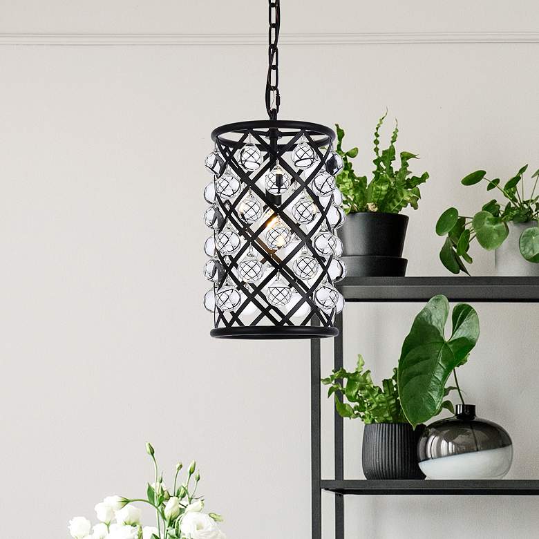 Image 1 Madison 1 Lt Matte Black Pendant Clear