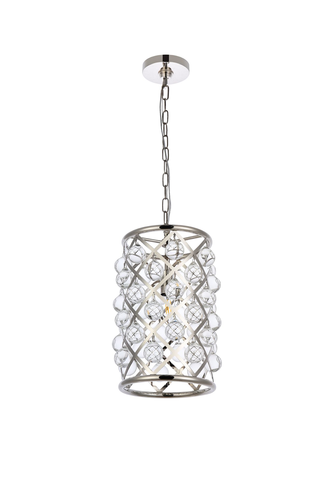 Madison 1 Lt Polished Nickel Pendant Clear