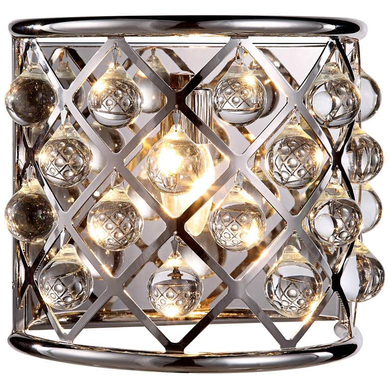 Image 2 Madison 10 1/2" High Nickel Wall Sconce w/ Smooth Crystals