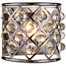 Madison 10 1/2&quot; High Nickel Wall Sconce w/ Smooth Crystals