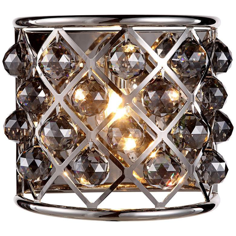 Image 1 Madison 10 1/2 inchH Nickel Wall Sconce w/ Silver Shade Crystals