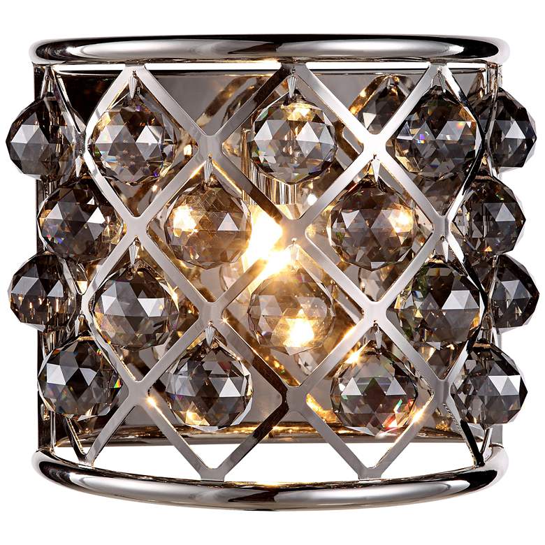 Image 1 Madison 10 1/2"H Nickel Wall Sconce w/ Silver Shade Crystals