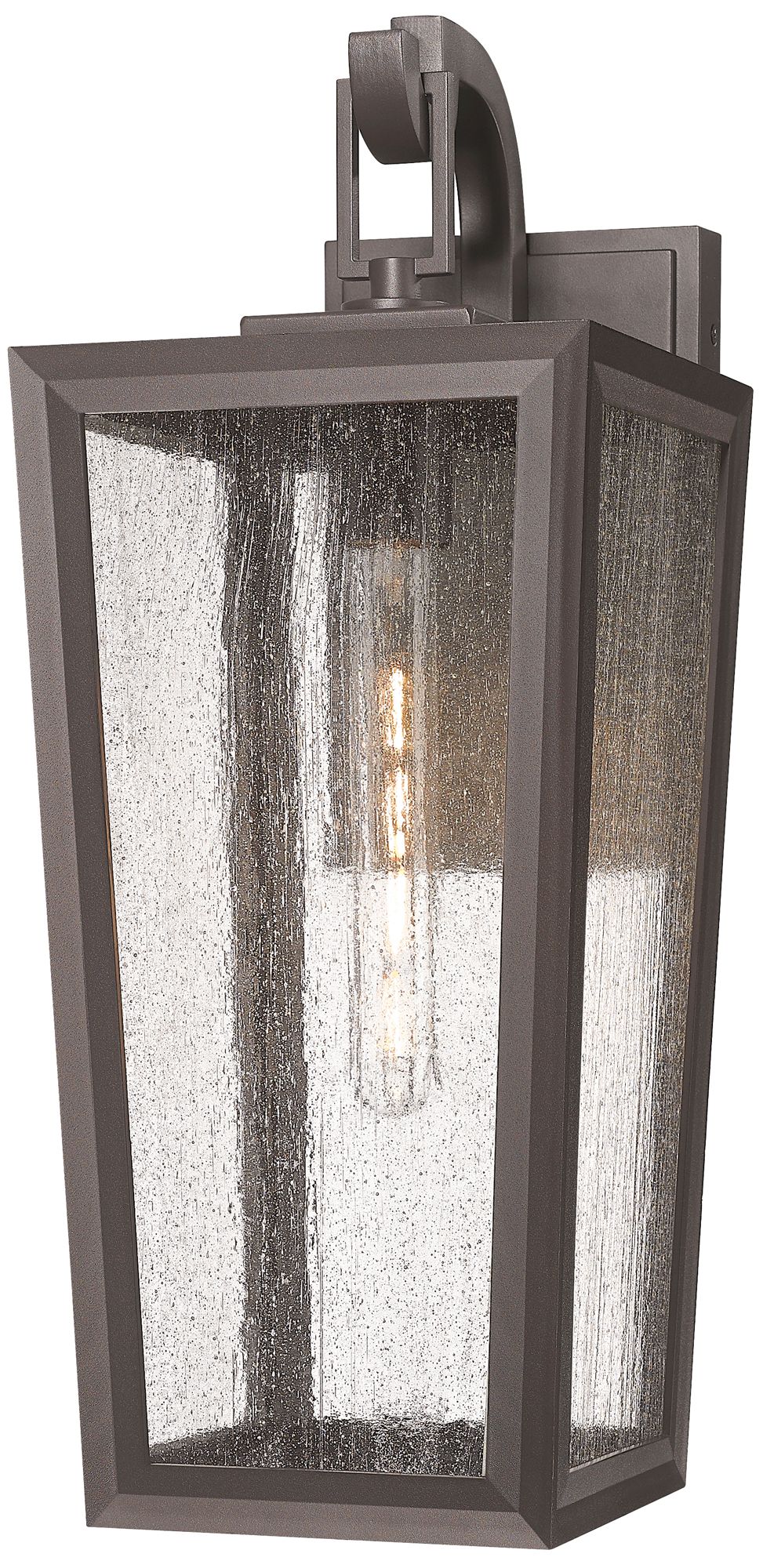 Madison 10" Bronze Coastal Outdoor Sconce With Seeded Glass