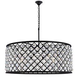 Madison 10 Light Matte Black Chandelier Clear