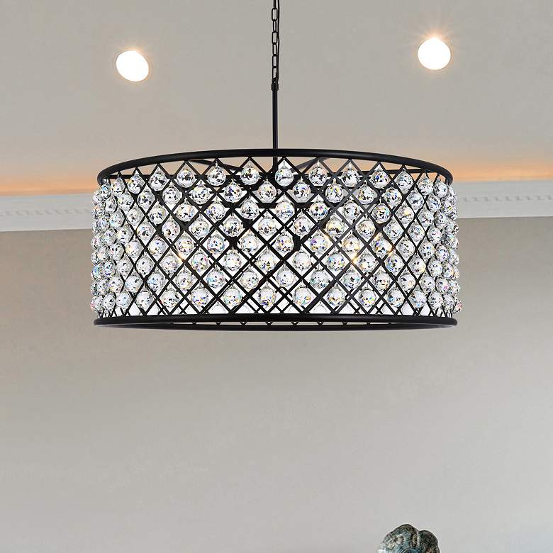 Image 1 Madison 10 Light Matte Black Chandelier Clear