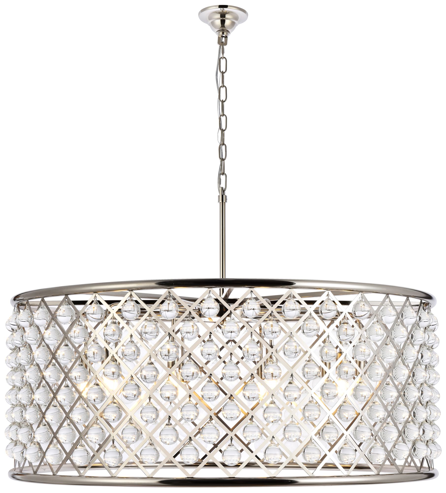 Madison 10 Lt Polished Nickel Chandelier Clear