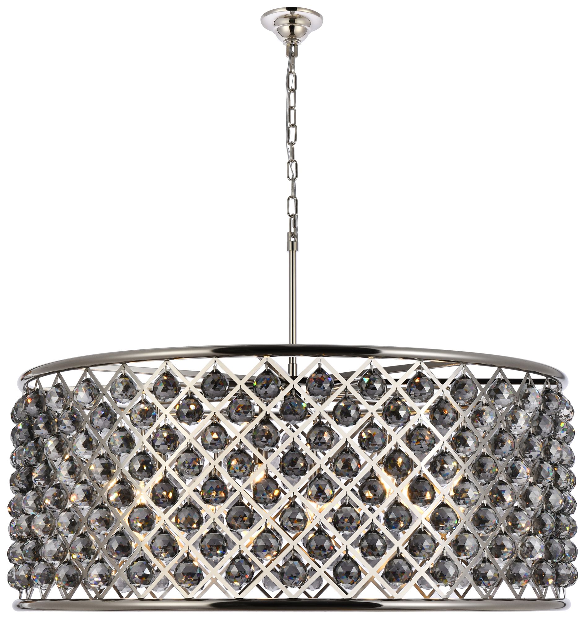 Madison 10 Lt Polished Nickel Chandelier Silver