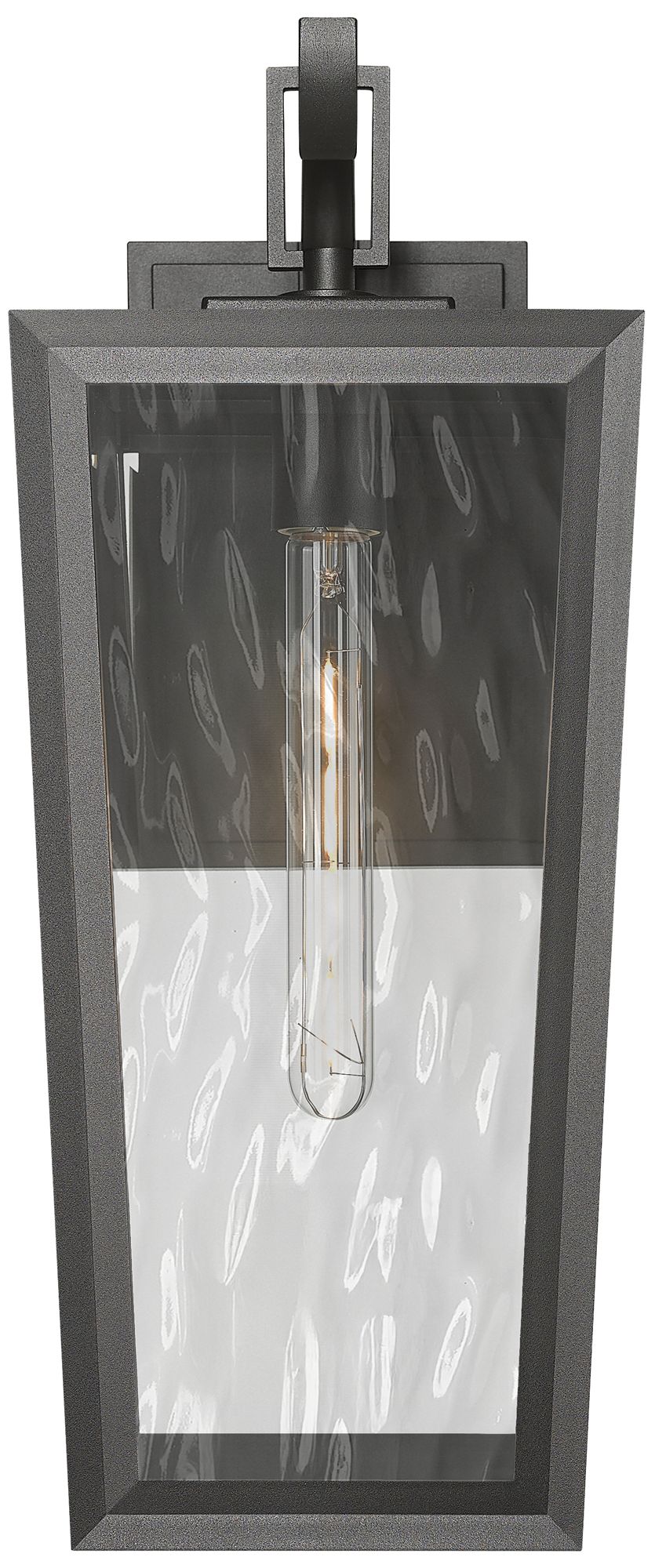 Madison 10" Matte Black Coastal Outdoor Sconce With Water Glass