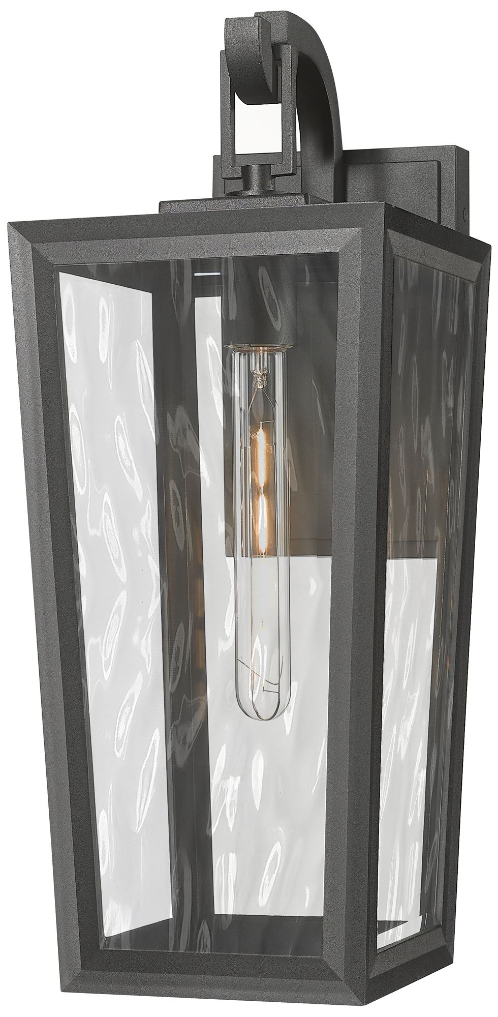 Image 2 Madison 10" Matte Black Coastal Outdoor Sconce With Water Glass more views