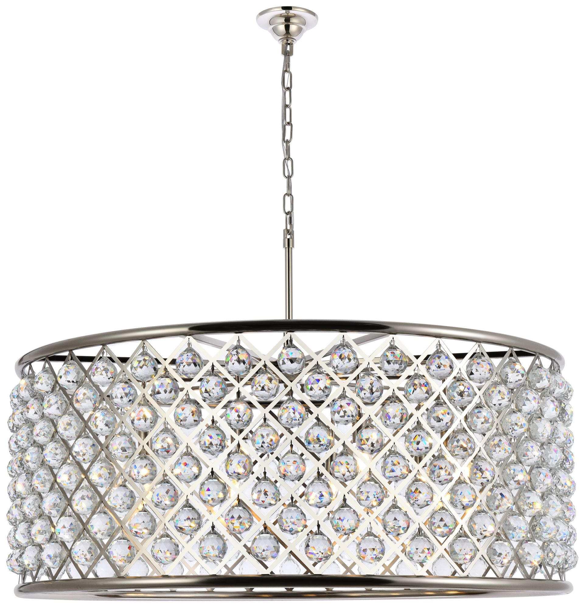 Madison 10Lt Polished Nickel Chandelier Clear