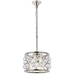 Madison 12" Wide Polished Nickel and Crystal Mini Pendant