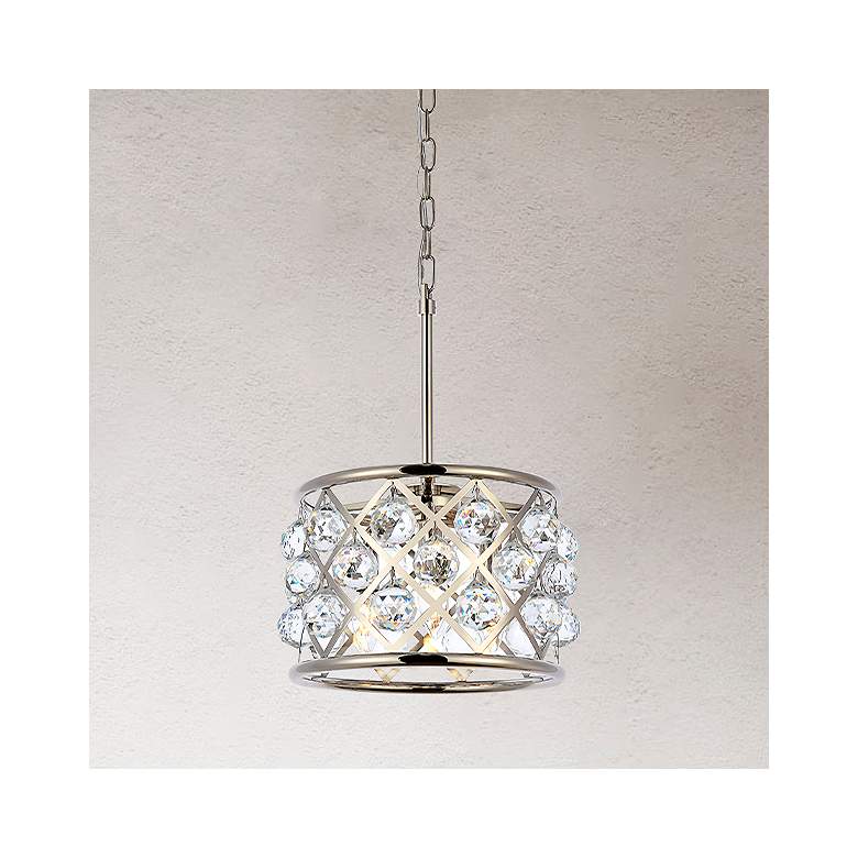 Image 1 Madison 12" Wide Polished Nickel and Crystal Mini Pendant