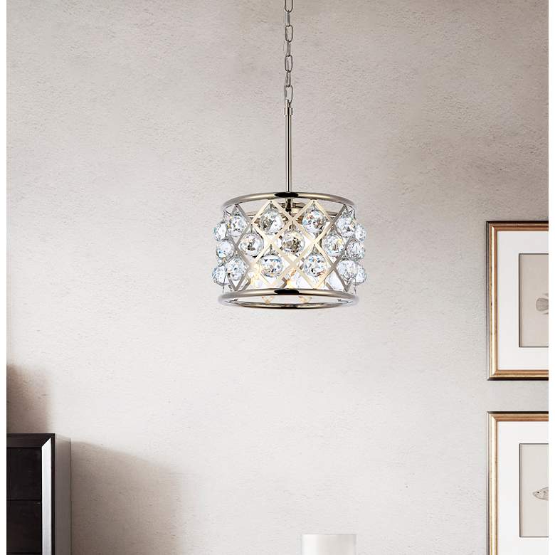 Image 3 Madison 12" Wide Polished Nickel and Crystal Mini Pendant more views