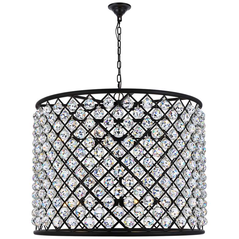 Image 1 Madison 12 Lt Matte Black Chandelier Clear