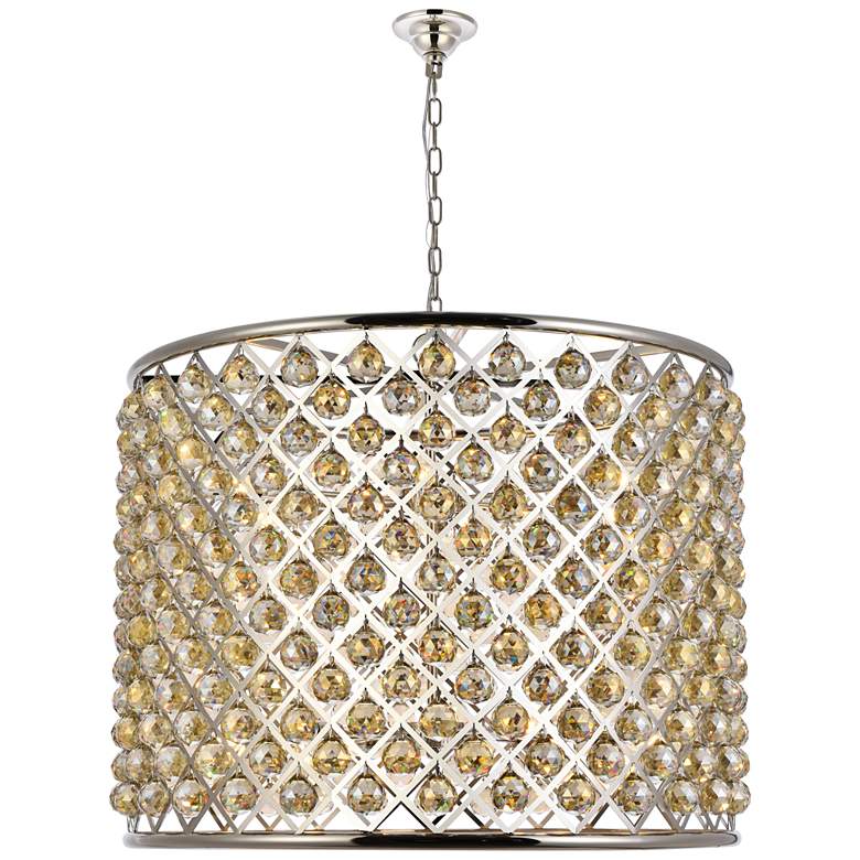 Image 1 Madison 12 Lt Polished Nickel Chandelier Golden Teak