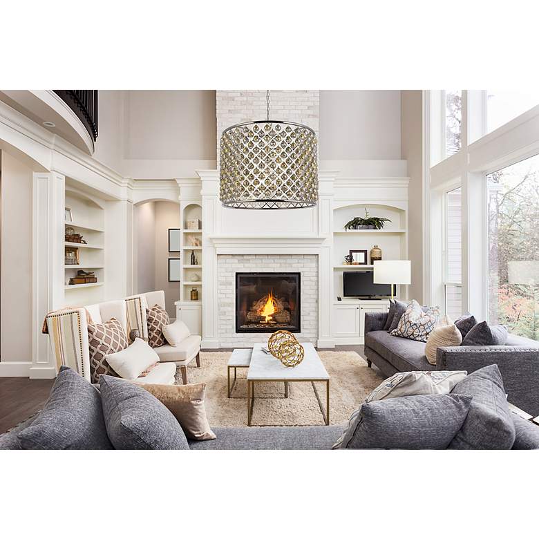 Image 3 Madison 12 Lt Polished Nickel Chandelier Golden Teak more views