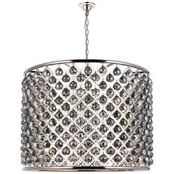 Madison 12 Lt Polished Nickel Chandelier Silver Shade (Grey)
