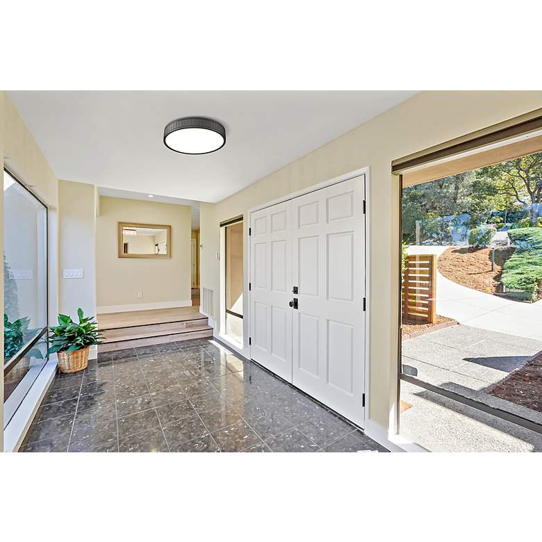 Image 2 Madison 16 1/2" Wide Matte Black LED Ceiling Light more views