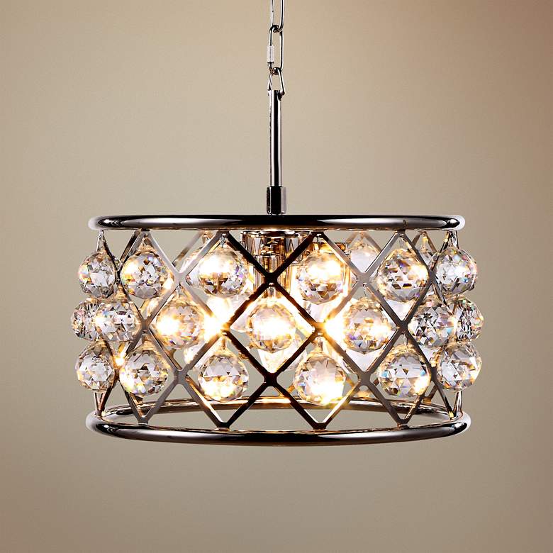 Madison 16&quot; Wide Crystal Polished Nickel Pendant Light