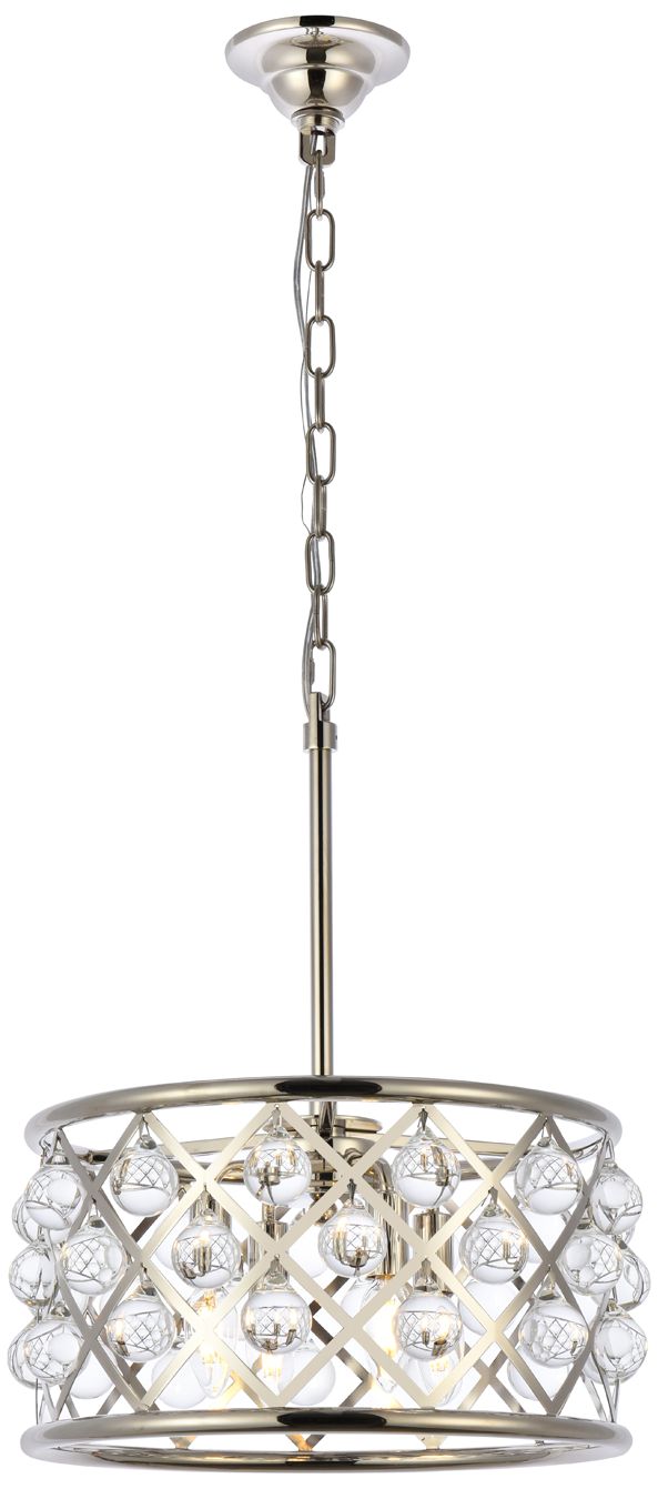 Madison 16" Wide Polished Nickel Drum Pendant Light