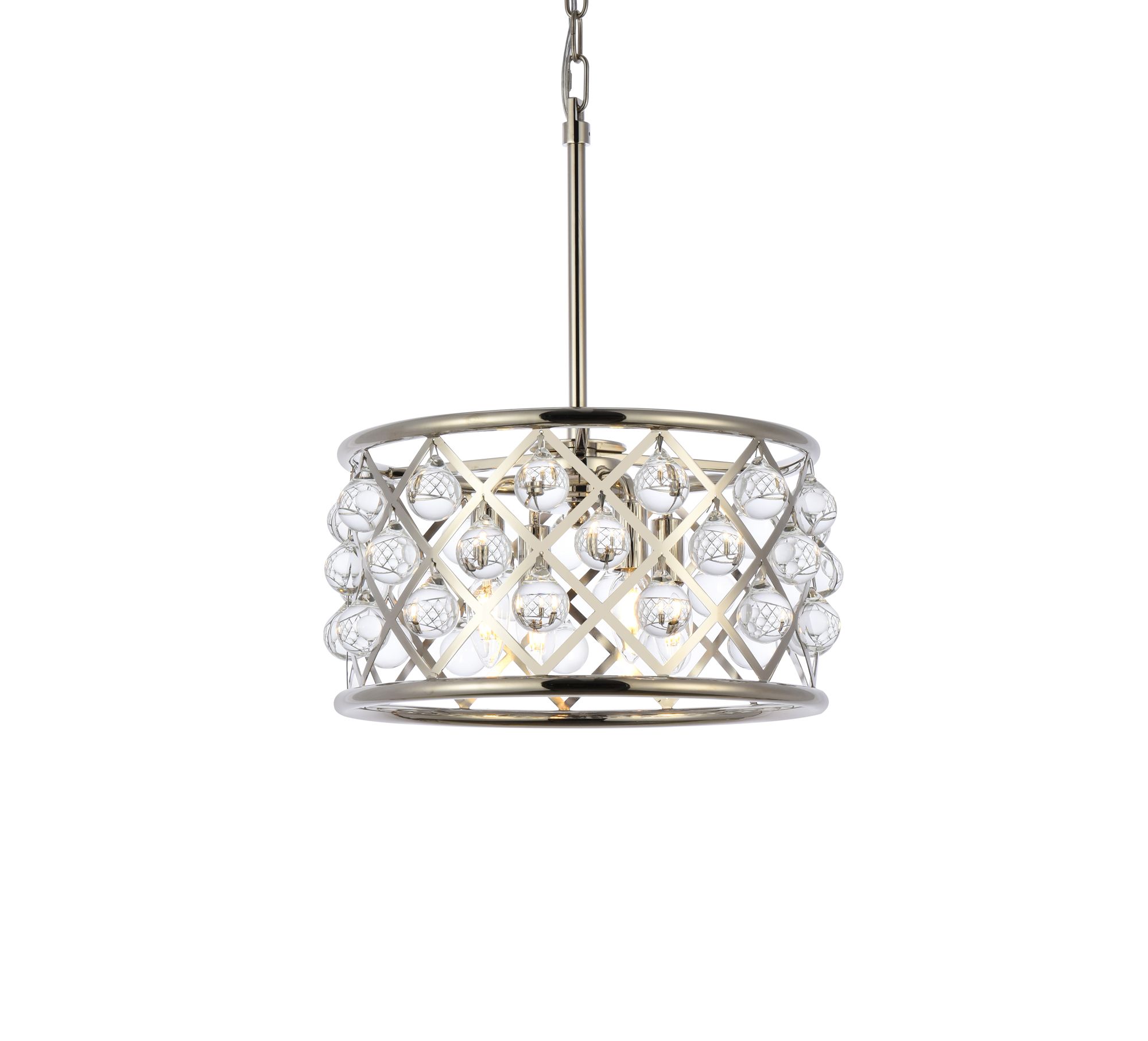 Image 4 Madison 16" Wide Polished Nickel Drum Pendant Light more views