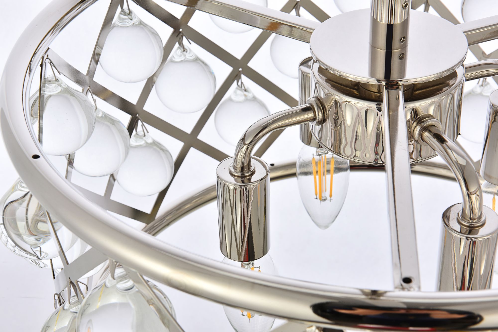 Image 6 Madison 16" Wide Polished Nickel Drum Pendant Light more views