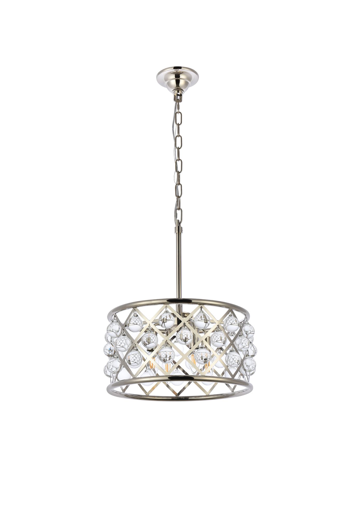 Madison 16" Wide Polished Nickel Drum Pendant Light