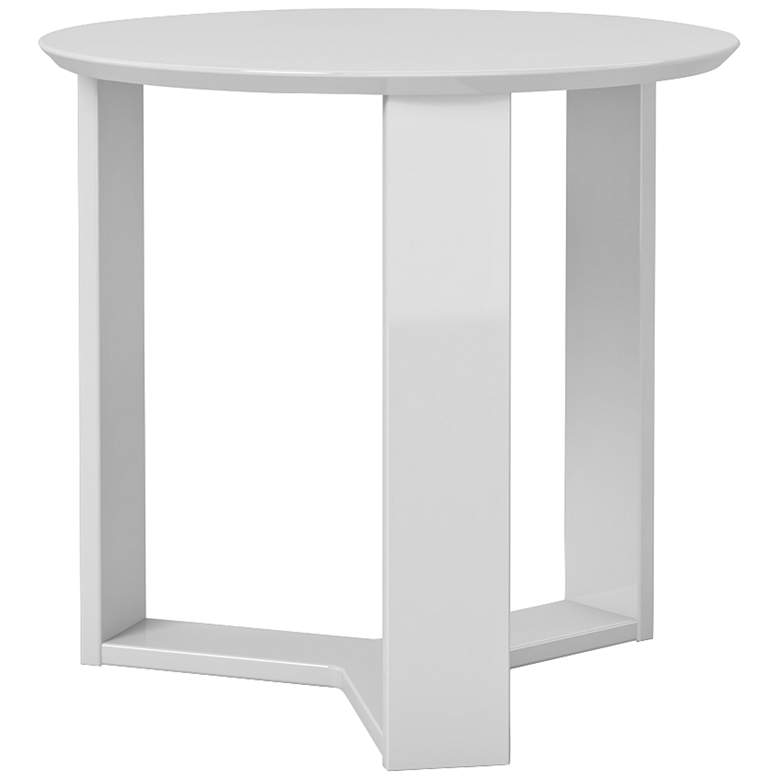 Image 1 Madison 2.0 White Gloss Wood Round Accent End Table