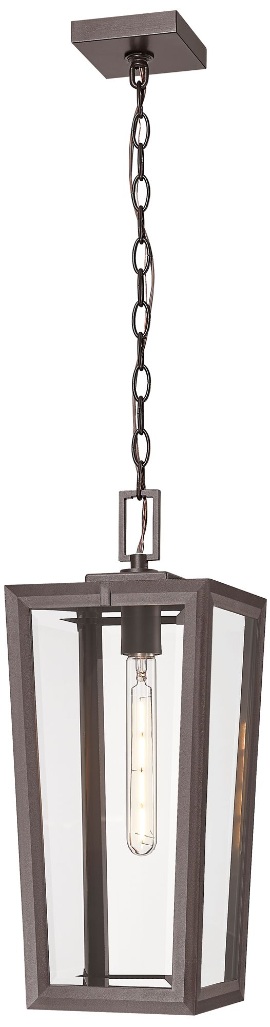 Madison 20" Bronze Coastal Outdoor Pendant With Clear Glass