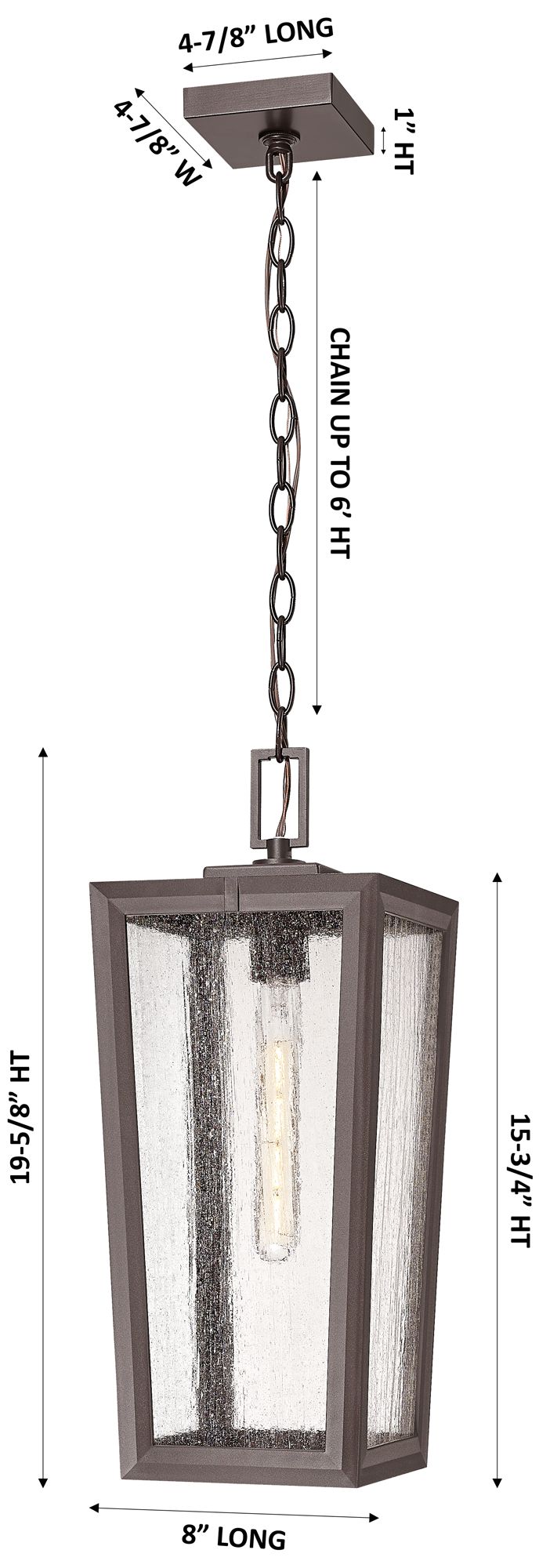 Image 3 Madison 20" Bronze Coastal Outdoor Pendant With Seeded Glass more views