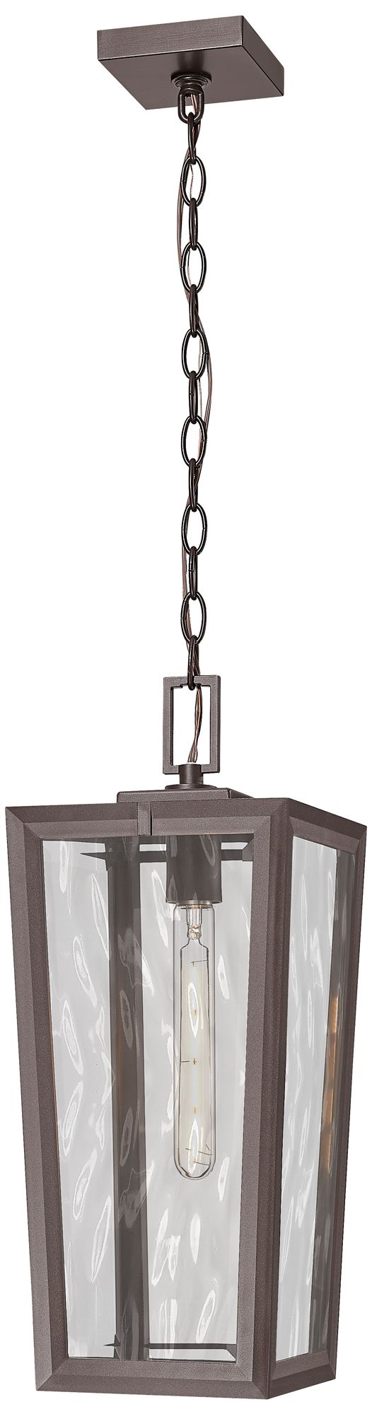 Madison 20" Bronze Coastal Outdoor Pendant With Water Glass