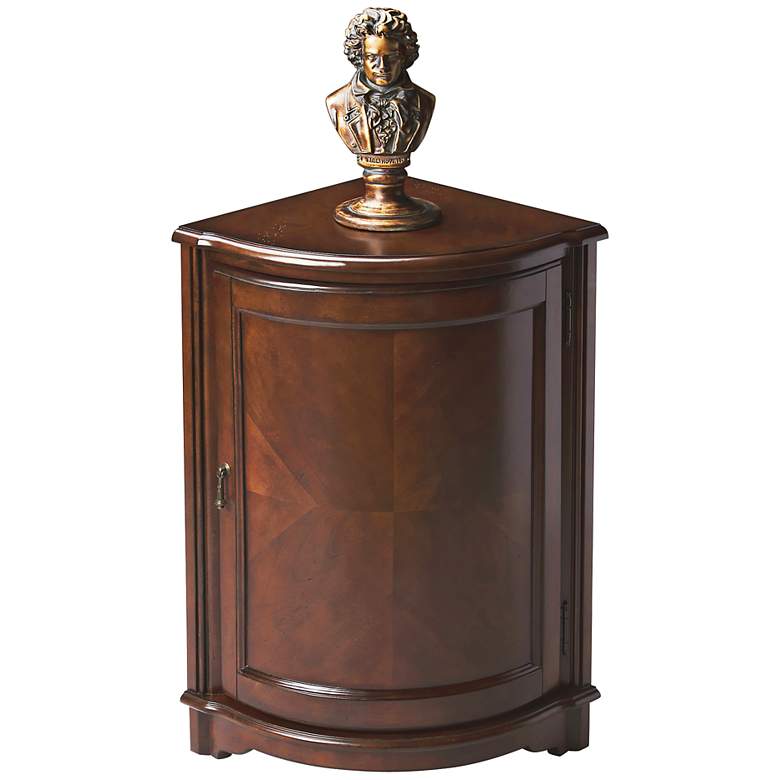 Image 2 Madison 20" Wide Cherry Finish Corner Cabinet Table