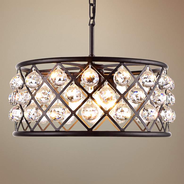 Image 1 Madison 20 inch Wide Crystal Mocha Brass Pendant Light