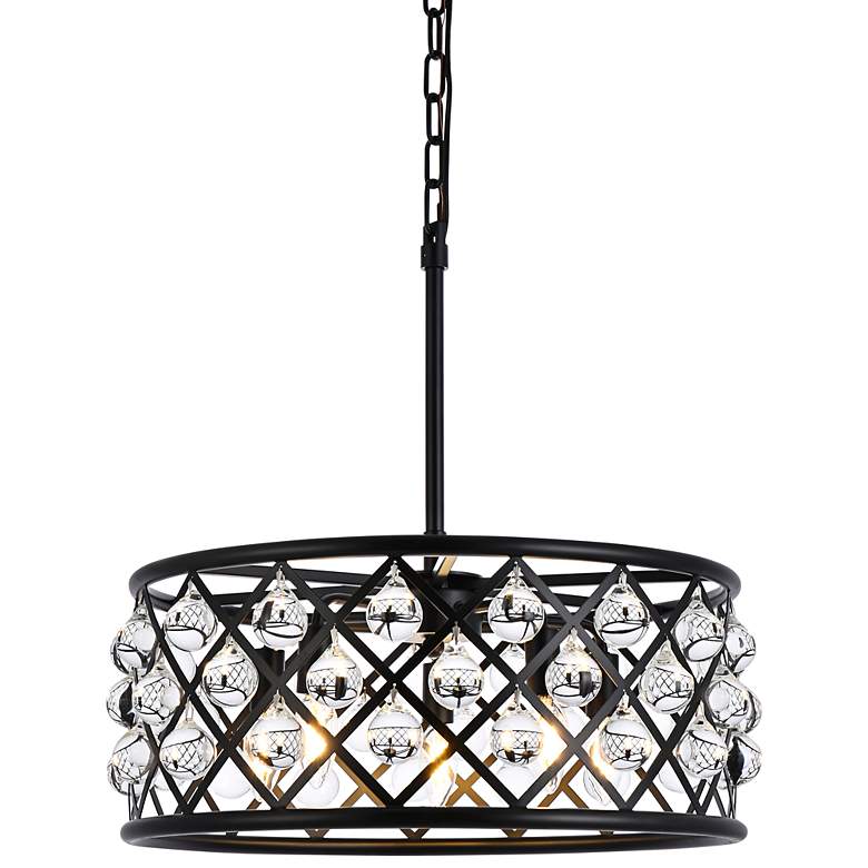 Image 3 Madison 20" Wide Matte Black and Clear Crystal Pendant Light