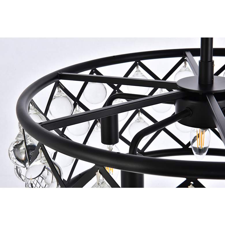 Image 7 Madison 20" Wide Matte Black and Clear Crystal Pendant Light more views