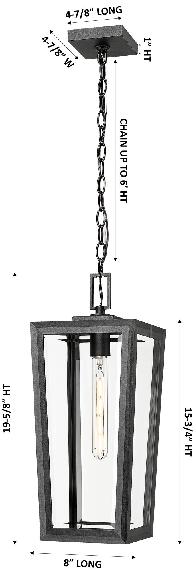 Image 3 Madison 20" Matte Black Coastal Outdoor Pendant With Clear Glass more views